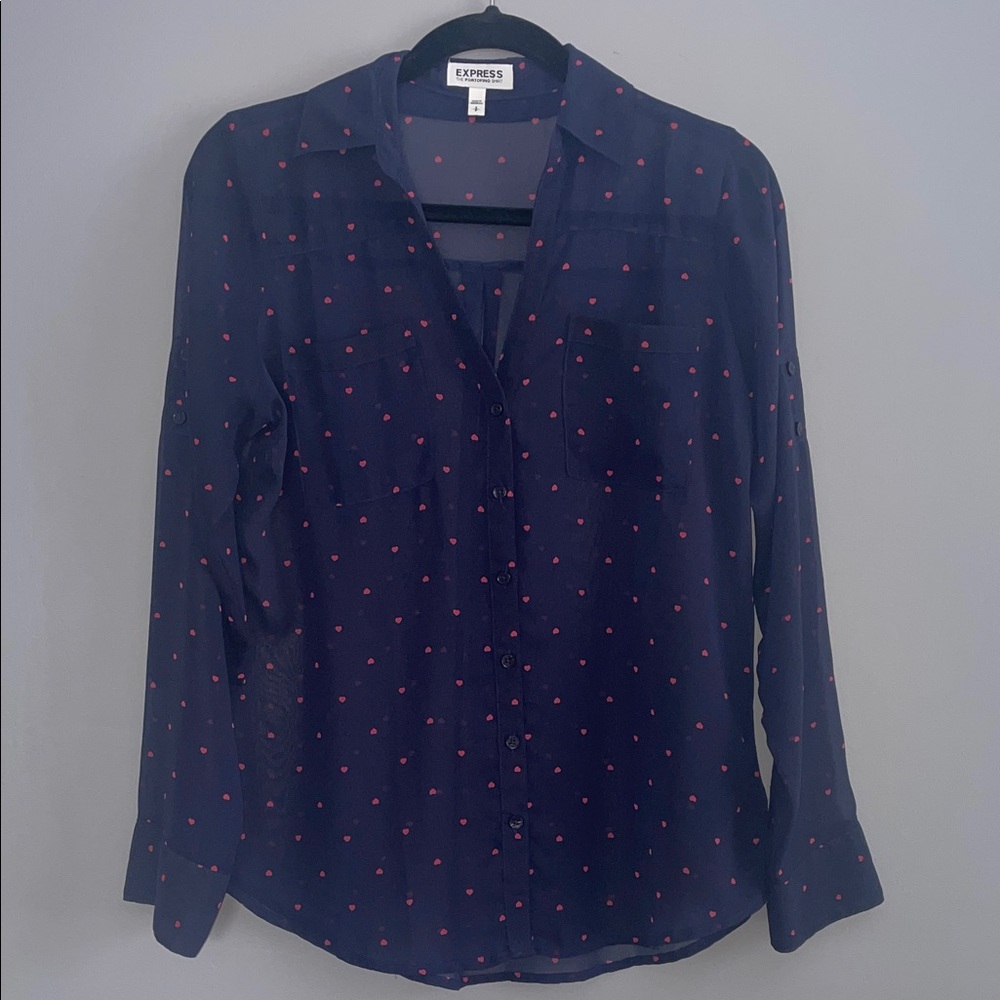 Express Navy Portofino with mini hearts pattern